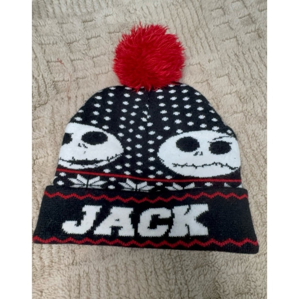 Adult ONE SIZE Nigtmare Before Christmas Jack Skellington beanie hat. EUC.